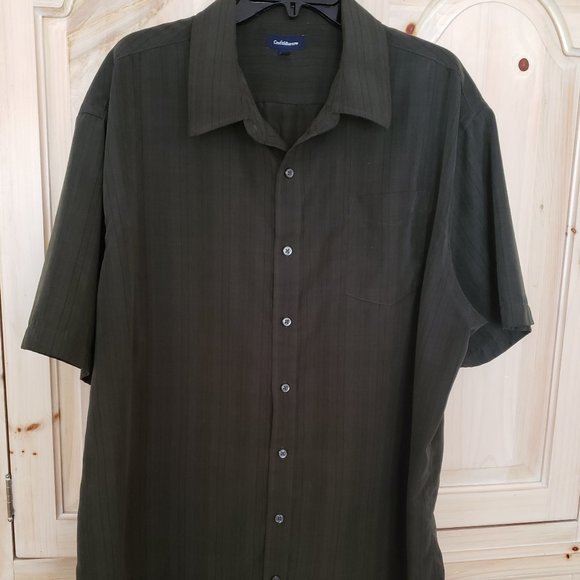 Croft & Barrow Men’s Collared Green Short Sleeve Shirt, XXL, EUC - Picture 2 of 6